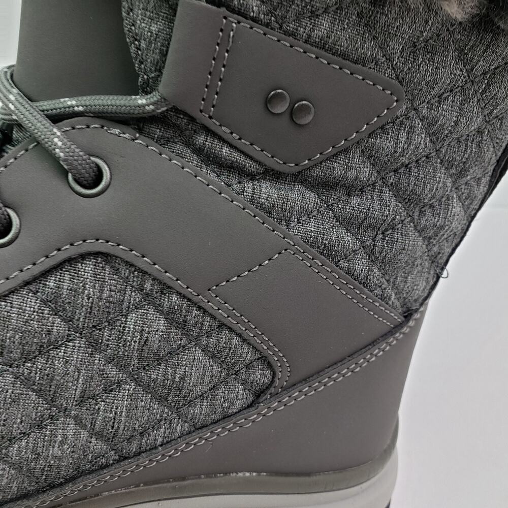 Ryka Brisk Womens Sz 7W Charcoal Grey Water Repellent Quilted Ankle Winter Boots - Picture 9 of 12